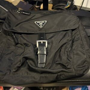 Prada Black Nylon Buckle Crossbody